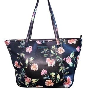 Nine West It Girl Floral Black Tote NEW NWOT
